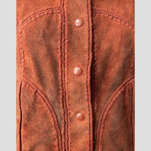 VINTAGE boho suede/knit sweater - Picture 2 of 8